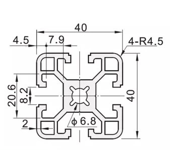 Zaślepka 4040 nylonowa, czarna, 20 sztuk/partia, do pokrywania płyt w profilu aluminiowym UE - Wianko - 2