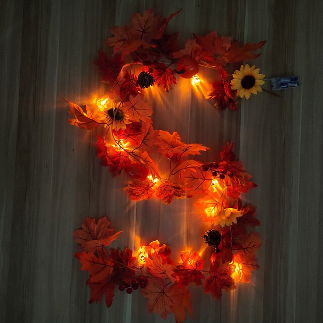 Sztuczna dynia Garland z jesiennymi liśćmi i winoroślami - dekoracja na festiwal, do domu, ogrodu i drzwi - wieniec z rattanu do zawieszenia na ścianie - Wianko - 60