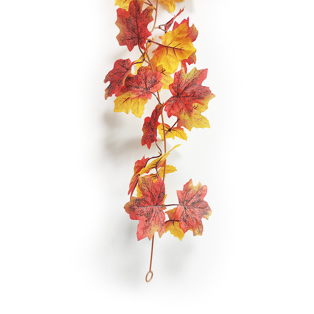 Sztuczna dynia Garland z jesiennymi liśćmi i winoroślami - dekoracja na festiwal, do domu, ogrodu i drzwi - wieniec z rattanu do zawieszenia na ścianie - Wianko - 40