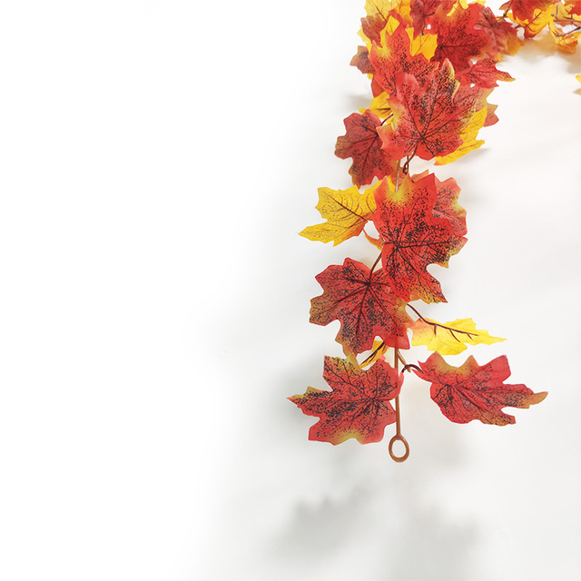 Sztuczna dynia Garland z jesiennymi liśćmi i winoroślami - dekoracja na festiwal, do domu, ogrodu i drzwi - wieniec z rattanu do zawieszenia na ścianie - Wianko - 41