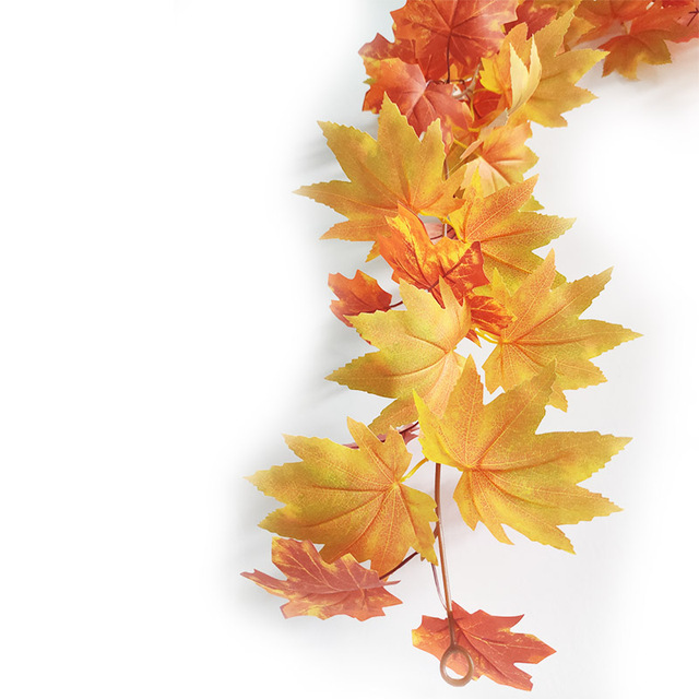Sztuczna dynia Garland z jesiennymi liśćmi i winoroślami - dekoracja na festiwal, do domu, ogrodu i drzwi - wieniec z rattanu do zawieszenia na ścianie - Wianko - 36