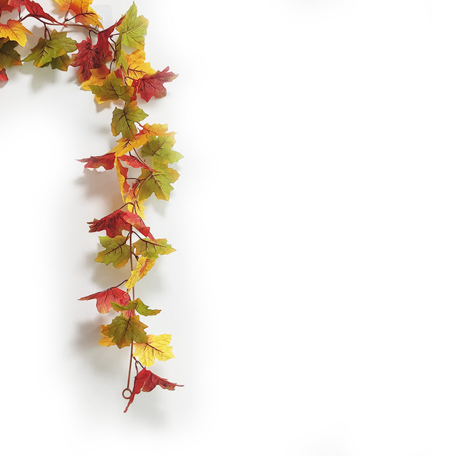 Sztuczna dynia Garland z jesiennymi liśćmi i winoroślami - dekoracja na festiwal, do domu, ogrodu i drzwi - wieniec z rattanu do zawieszenia na ścianie - Wianko - 44