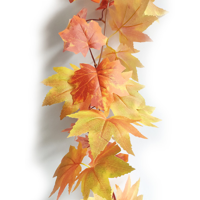 Sztuczna dynia Garland z jesiennymi liśćmi i winoroślami - dekoracja na festiwal, do domu, ogrodu i drzwi - wieniec z rattanu do zawieszenia na ścianie - Wianko - 35
