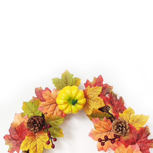 Sztuczna dynia Garland z jesiennymi liśćmi i winoroślami - dekoracja na festiwal, do domu, ogrodu i drzwi - wieniec z rattanu do zawieszenia na ścianie - Wianko - 23