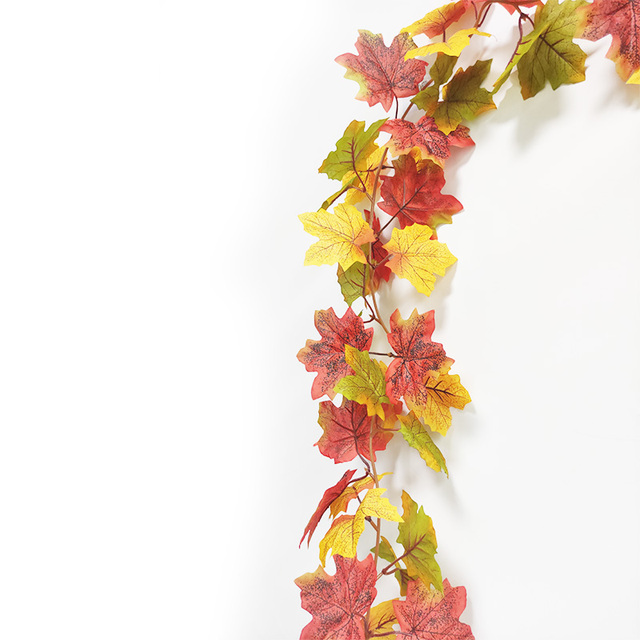 Sztuczna dynia Garland z jesiennymi liśćmi i winoroślami - dekoracja na festiwal, do domu, ogrodu i drzwi - wieniec z rattanu do zawieszenia na ścianie - Wianko - 43