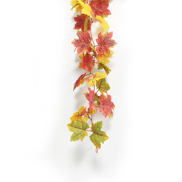 Sztuczna dynia Garland z jesiennymi liśćmi i winoroślami - dekoracja na festiwal, do domu, ogrodu i drzwi - wieniec z rattanu do zawieszenia na ścianie - Wianko - 45