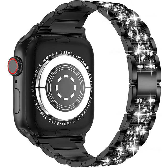 Bransoletka Link do Apple Watch SE/6/7 40/44mm, IWatch seria 5/4/3 38/42mm - metalowa taśma z diamentowym blaskiem dla kobiet - Wianko - 3