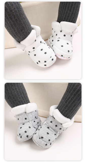 Dziecięce buty zimowe z miękkim botkiem i wzorem gwiazdek - Wianko - 8