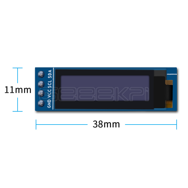 Moduł ekranu OLED 0.91 cala 128x32 SSD1306 dla Raspberry Pi 4 B/3 B (+)/2 B/Zero (W)/Beaglebone Black - Wianko - 3