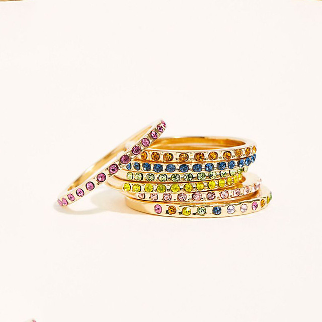 Nowoczesny pierścień z tęczowymi cyrkoniami, nowa biżuteria letnia dla kobiet 2019 - Wianko - 32