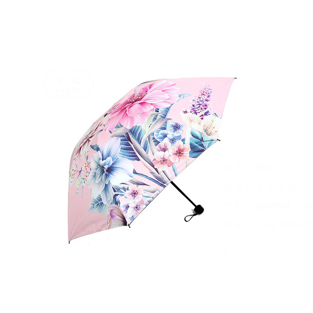 Różowy parasol wiatroszczelny z kwiatowym motywem - parasol składany słoneczny i deszczowy dla kobiet YD210045 - Wianko - 2