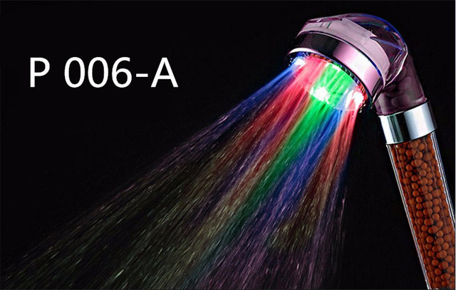 Słuchawka prysznicowa LED z filtrem anionowym, regulacją temperatury wody i deszczownicą - Wianko - 2