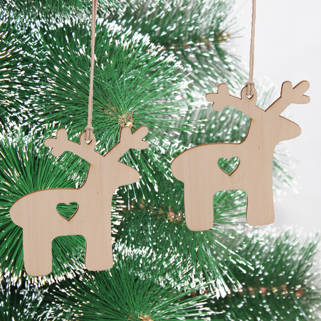Drewniane drzewo Bell Deer - 10 sztuk, niedokończone świąteczne ozdoby z drewna, do zawieszenia na choinkę - DIY ozdabiania rękodzieła - Wianko - 21