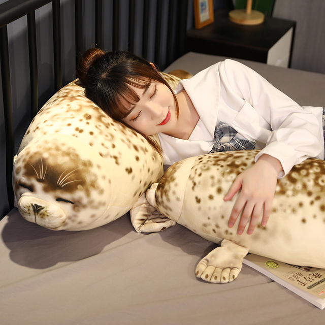 Poduszka pluszowa lew morski Seal, miękka i wypchana, 35-120cm, prawdziwe życie, symulacja, śliczny prezent dla dziecka - Wianko - 9