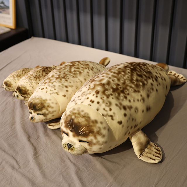Poduszka pluszowa lew morski Seal, miękka i wypchana, 35-120cm, prawdziwe życie, symulacja, śliczny prezent dla dziecka - Wianko - 1