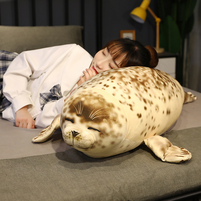 Poduszka pluszowa lew morski Seal, miękka i wypchana, 35-120cm, prawdziwe życie, symulacja, śliczny prezent dla dziecka - Wianko - 10