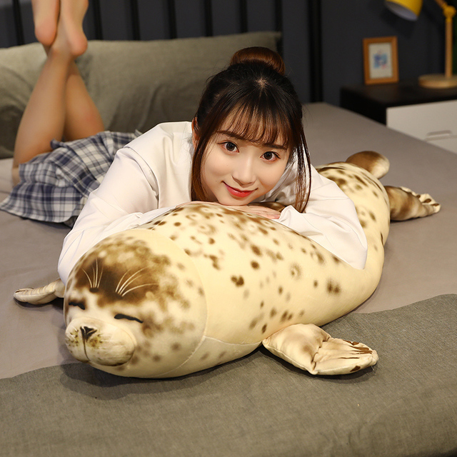 Poduszka pluszowa lew morski Seal, miękka i wypchana, 35-120cm, prawdziwe życie, symulacja, śliczny prezent dla dziecka - Wianko - 12