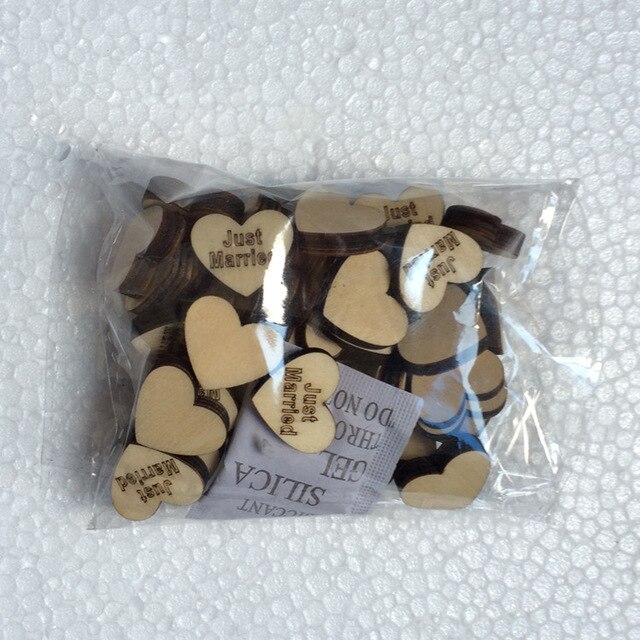 50 drewnianych serc w kształcie konfetti, idealne do dekoracji stołu weselnego - DIY ozdoby ślubne - Wianko - 2