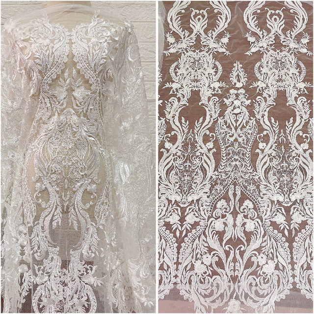 Koronkowa suknia ślubna z haftem ażurowym LFY, biała, wysokiej jakości (1 stocznia) - Wianko - 1