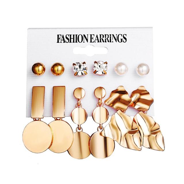 Kolczyki Metal Pearl Tassel z 2020 roku - moda dla kobiet, akrylowe, kryształowe, duże, okrągłe, wiszące, zestaw Brincos biżuterii - Wianko - 12