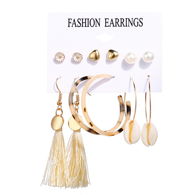 Kolczyki Metal Pearl Tassel z 2020 roku - moda dla kobiet, akrylowe, kryształowe, duże, okrągłe, wiszące, zestaw Brincos biżuterii - Wianko - 15