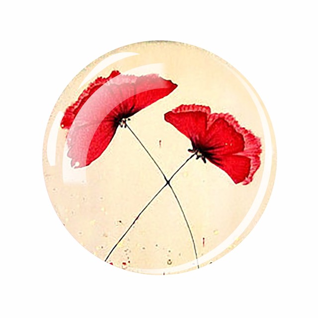5 sztuk zestawu Galss Cabochon Charms maki kwiat DIY tworzenia biżuterii - anime kwiaty dla kobiet i mężczyzn - Wianko - 15