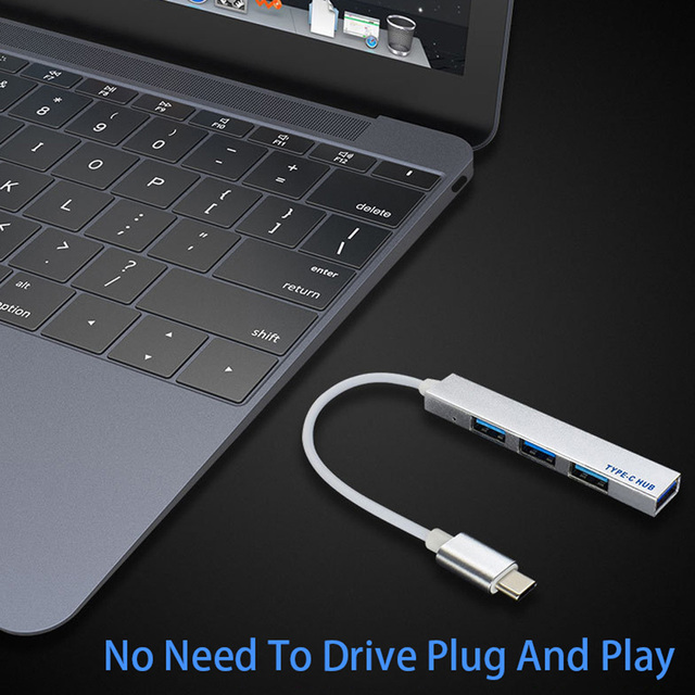 Adapter USB Typu C na USB OTG HUB 4 porty Samsung Lenovo Xiaomi Macbook Pro Huawei - Wianko - 5