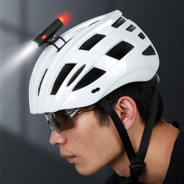 Lekki kask rowerowy 2w1 WEST BIKING z akumulatorem, wodoodporna przednia lampa rowerowa z mocowaniem na kierownicę oraz reflektorem na tył - Wianko - 3