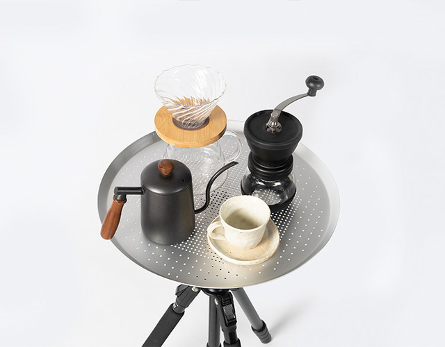 Stolik do herbaty boczny na statywie, składany, aluminiowy, przenośny, luksusowy, idealny na pikniki i kempingi - Wianko - 6