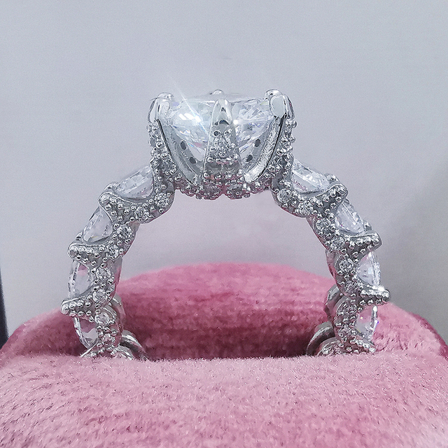Pierścionek zaręczynowy Vintage 925 srebro dla kobiet – luksusowa biżuteria z 2021 roku - Wianko - 23