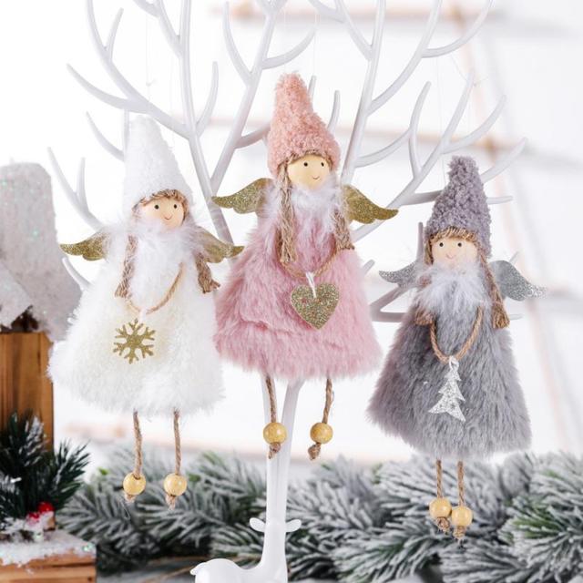 Lalka aniołek ozdoba na choinkę świąteczna dekoracja domu 2021-2022 - Wianko - 3