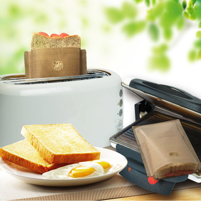 10 wielokrotnego użytku toster Grill torby non-stick zmywalny pieczenia do chleba, kanapek, tostów, ciast - Wianko - 9