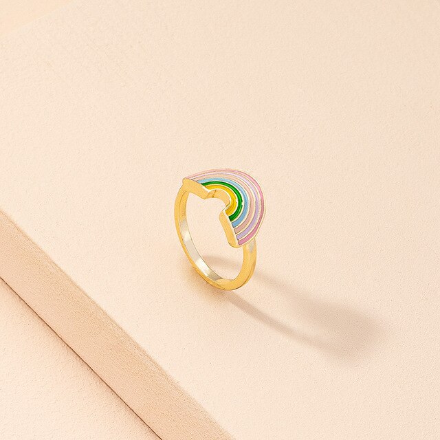 Elegancki pierścień tęczy, pasujący do kobiecych grzybów - zestaw biżuterii Anillos Bague Femme Ringen, modny prezent na imprezę - Wianko - 8