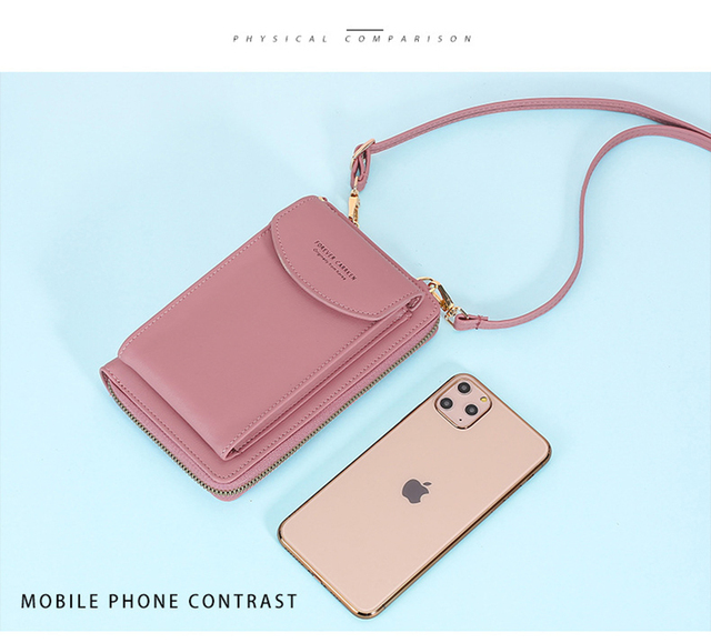 Torebka damska na ramię mini, czysty kolorowy portfel, PU luksusowa torba telefonowa - Wianko - 11