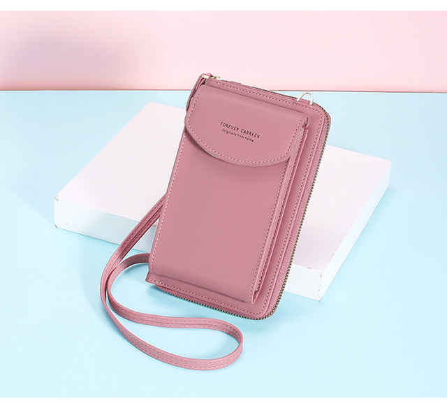 Torebka damska na ramię mini, czysty kolorowy portfel, PU luksusowa torba telefonowa - Wianko - 17