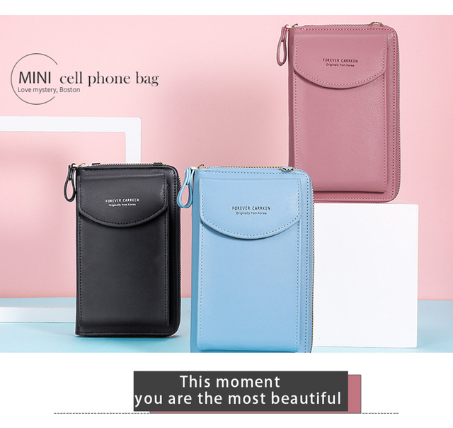 Torebka damska na ramię mini, czysty kolorowy portfel, PU luksusowa torba telefonowa - Wianko - 3
