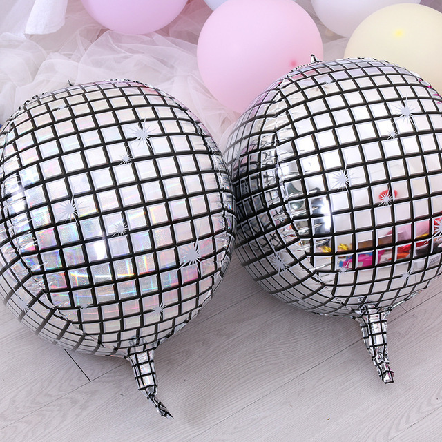 Decorative Silver Metal 4D Helium Disco Balloons for Adult Birthdays, Weddings, and Bar Parties - Wianko - 2