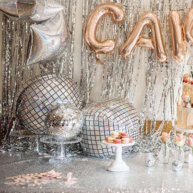 Decorative Silver Metal 4D Helium Disco Balloons for Adult Birthdays, Weddings, and Bar Parties - Wianko - 3
