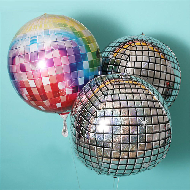 Decorative Silver Metal 4D Helium Disco Balloons for Adult Birthdays, Weddings, and Bar Parties - Wianko - 5