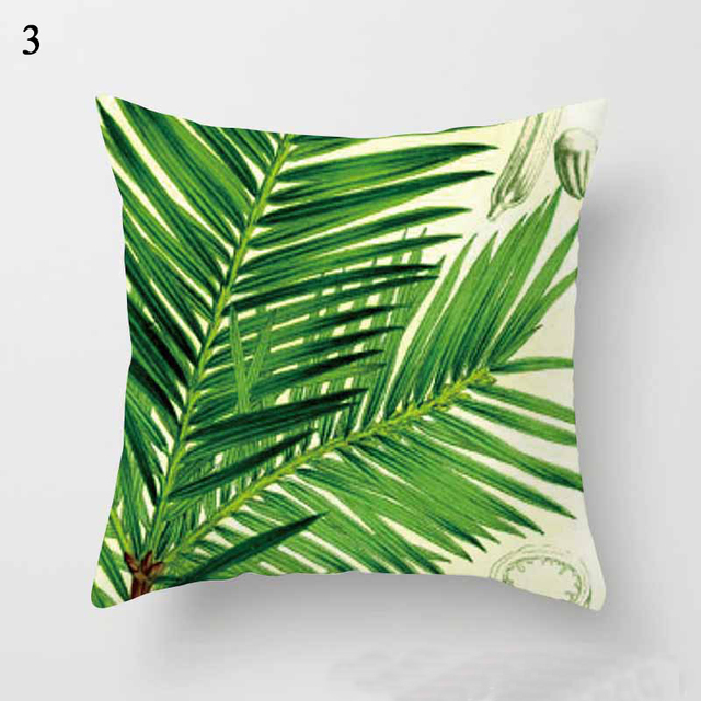 Poszewka na poduszkę Tropikalne rośliny - wzór dekoracyjny, rzut poliestrowy, ozdoba sofy, 45x45 cm - Wianko - 4