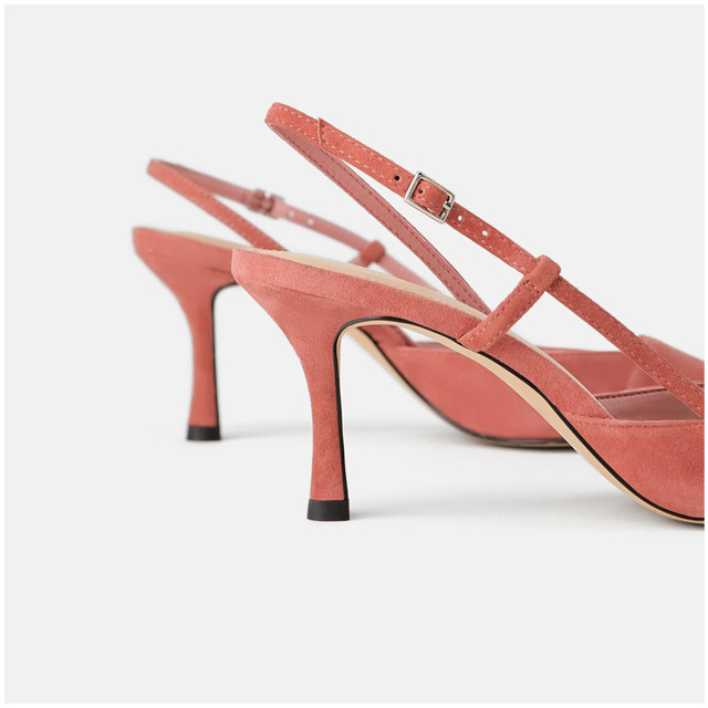 Nowe letnie czarne buty damskie - ZAR 2021, na wysokim obcasie, z przepięknym noskiem, w modnym stylu - szpilki Muller sandały - Wianko - 4
