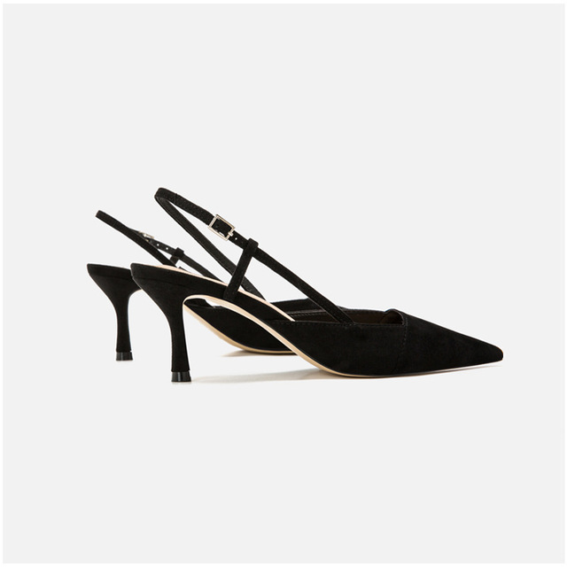 Nowe letnie czarne buty damskie - ZAR 2021, na wysokim obcasie, z przepięknym noskiem, w modnym stylu - szpilki Muller sandały - Wianko - 9