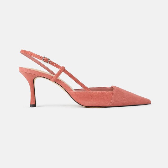 Nowe letnie czarne buty damskie - ZAR 2021, na wysokim obcasie, z przepięknym noskiem, w modnym stylu - szpilki Muller sandały - Wianko - 2