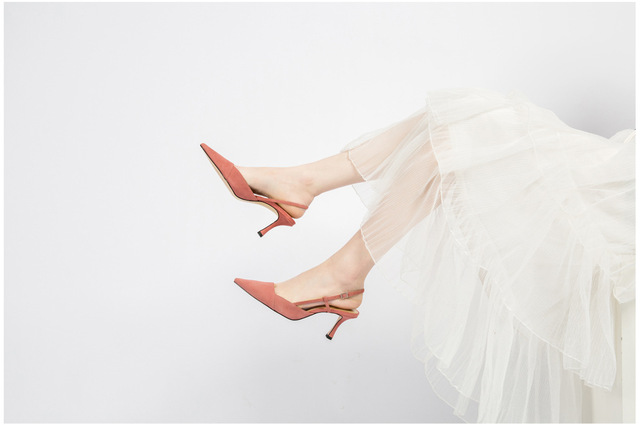 Nowe letnie czarne buty damskie - ZAR 2021, na wysokim obcasie, z przepięknym noskiem, w modnym stylu - szpilki Muller sandały - Wianko - 15