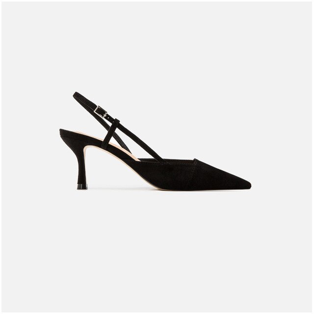 Nowe letnie czarne buty damskie - ZAR 2021, na wysokim obcasie, z przepięknym noskiem, w modnym stylu - szpilki Muller sandały - Wianko - 7