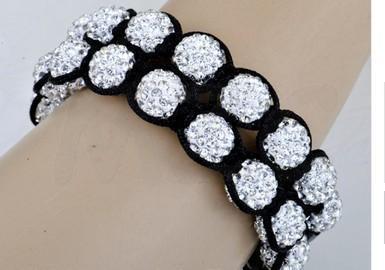 Naszyjnik z wisiorkiem biały Disco Pave Ball 10mm na srebrnym łańcuszku z kryształami - Wianko - 40