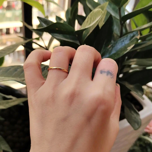 Damski pierścionek ze stali nierdzewnej, złoty kolor, matowe wykończenie, trzy oddzielne pierścienie - Wianko - 23
