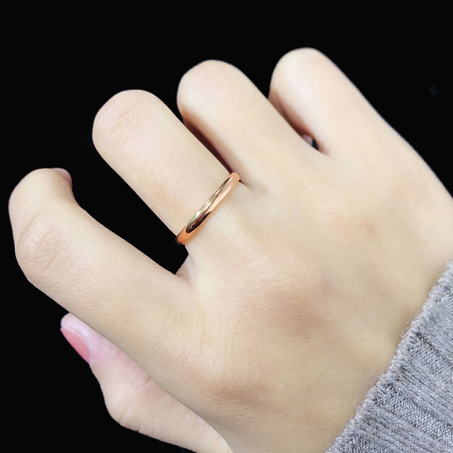 Damski pierścionek ze stali nierdzewnej, złoty kolor, matowe wykończenie, trzy oddzielne pierścienie - Wianko - 38