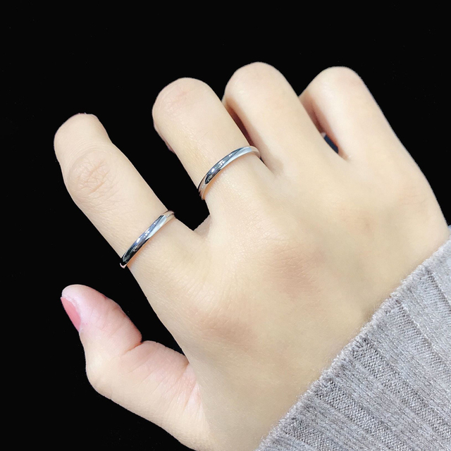 Damski pierścionek ze stali nierdzewnej, złoty kolor, matowe wykończenie, trzy oddzielne pierścienie - Wianko - 32