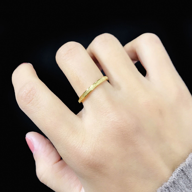 Damski pierścionek ze stali nierdzewnej, złoty kolor, matowe wykończenie, trzy oddzielne pierścienie - Wianko - 39